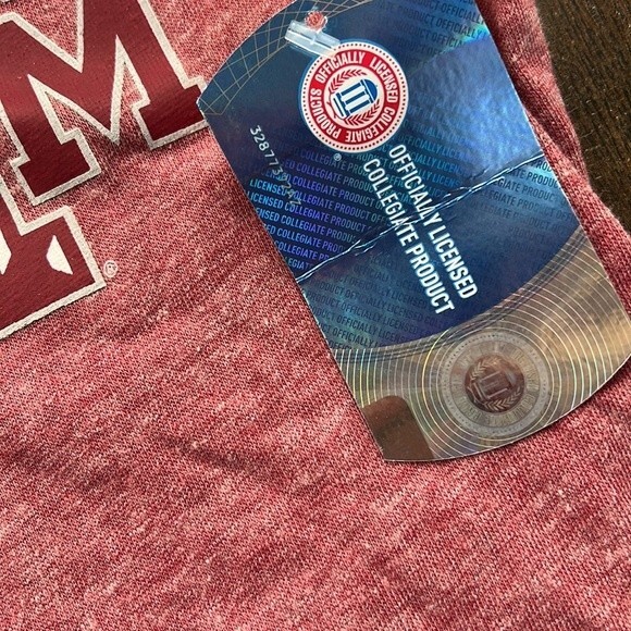 NWT 5th & Ocean size Large Texas A&M Logo Women’s T-shirt New Red White V-Neck - Picture 6 of 8